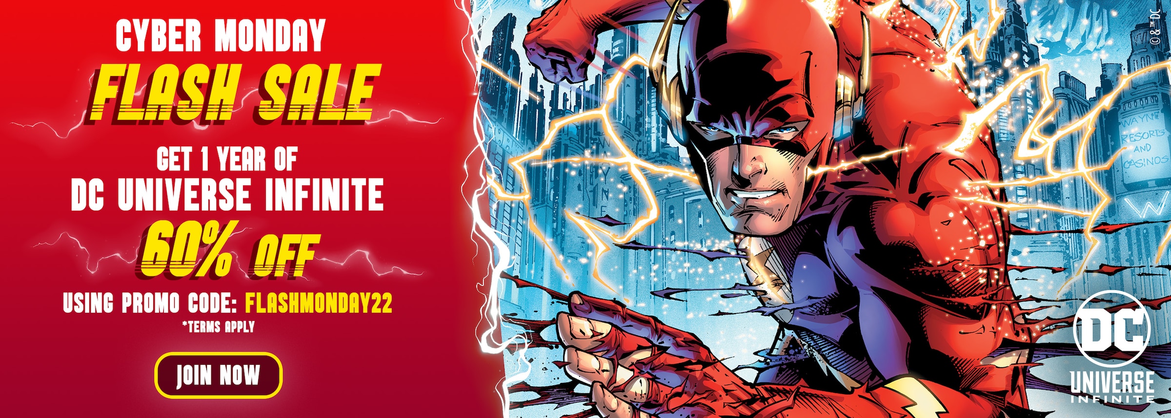 DC UNIVERSE INFINITE CYBER MONDAY FLASH SALE