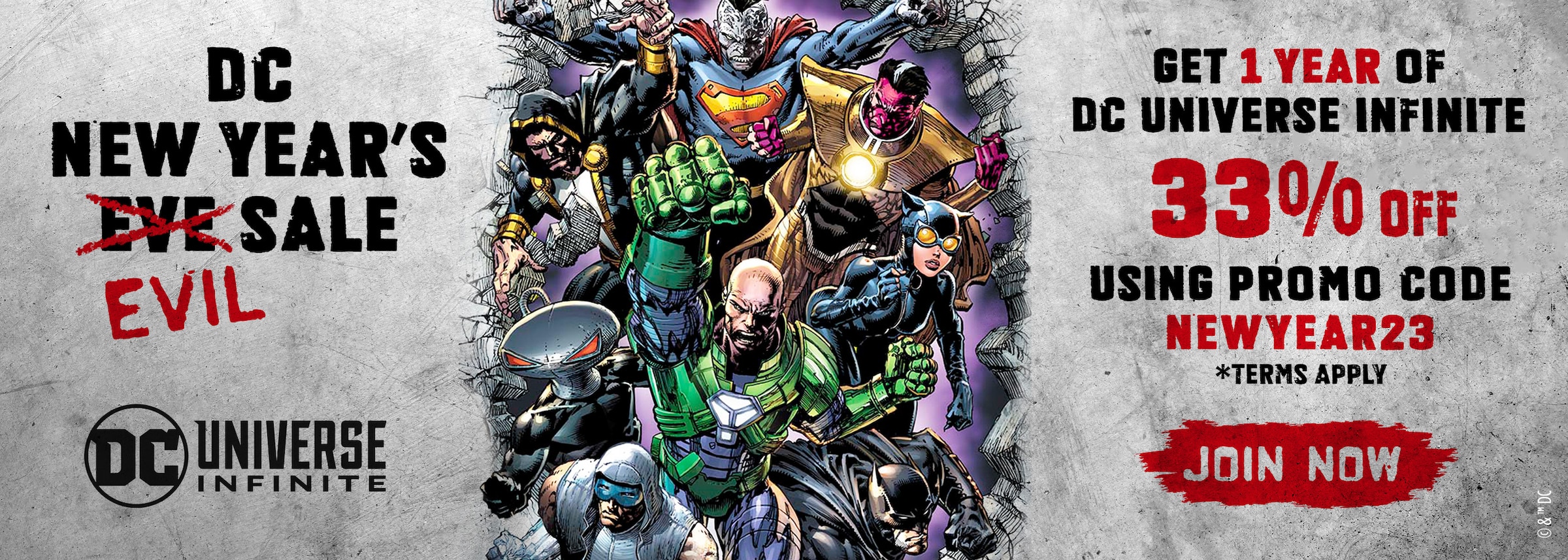 DC UNIVERSE INFINITE NEW YEARS EVIL SALE