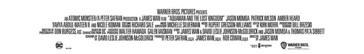 AQUAMAN AND THE LOST KINGDOM Billing Block