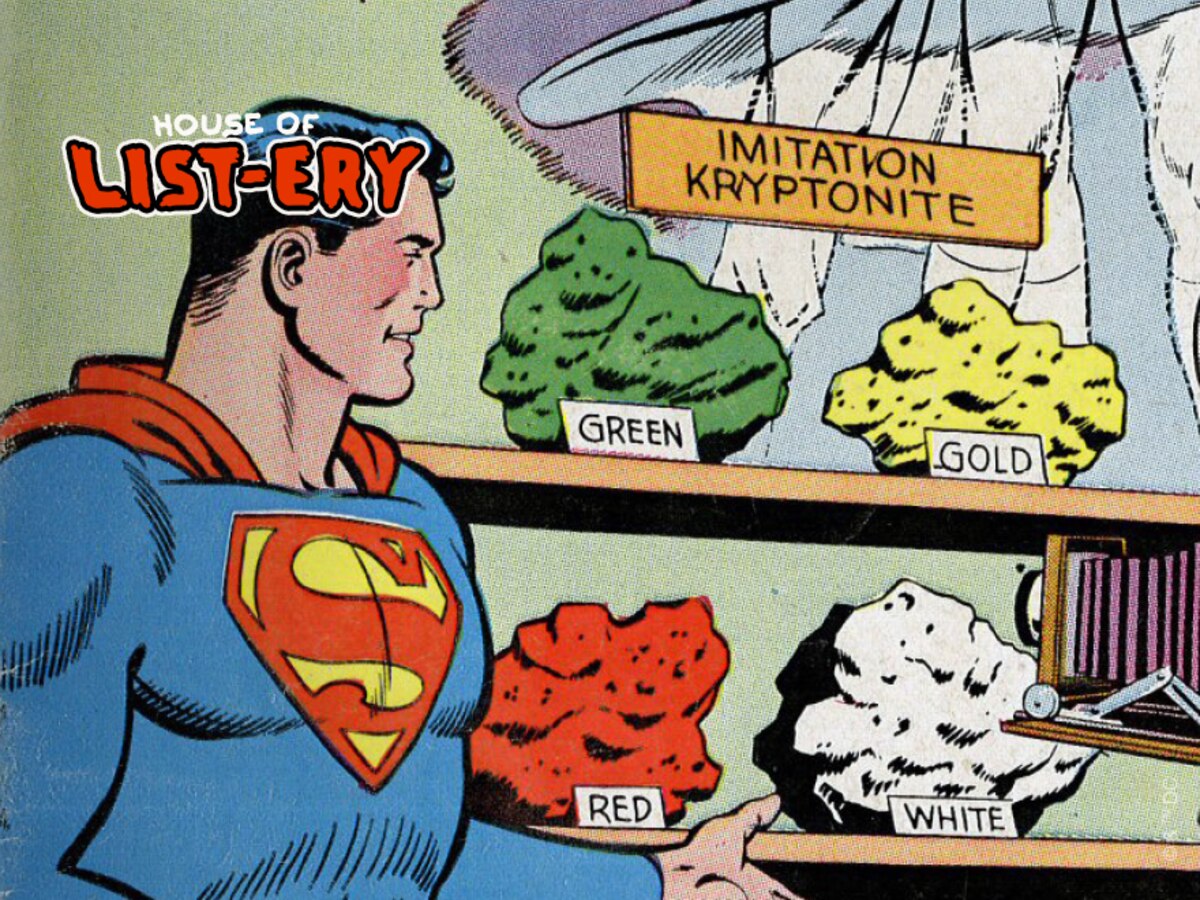 Crushed by Color: A Kryptonite Catalogue