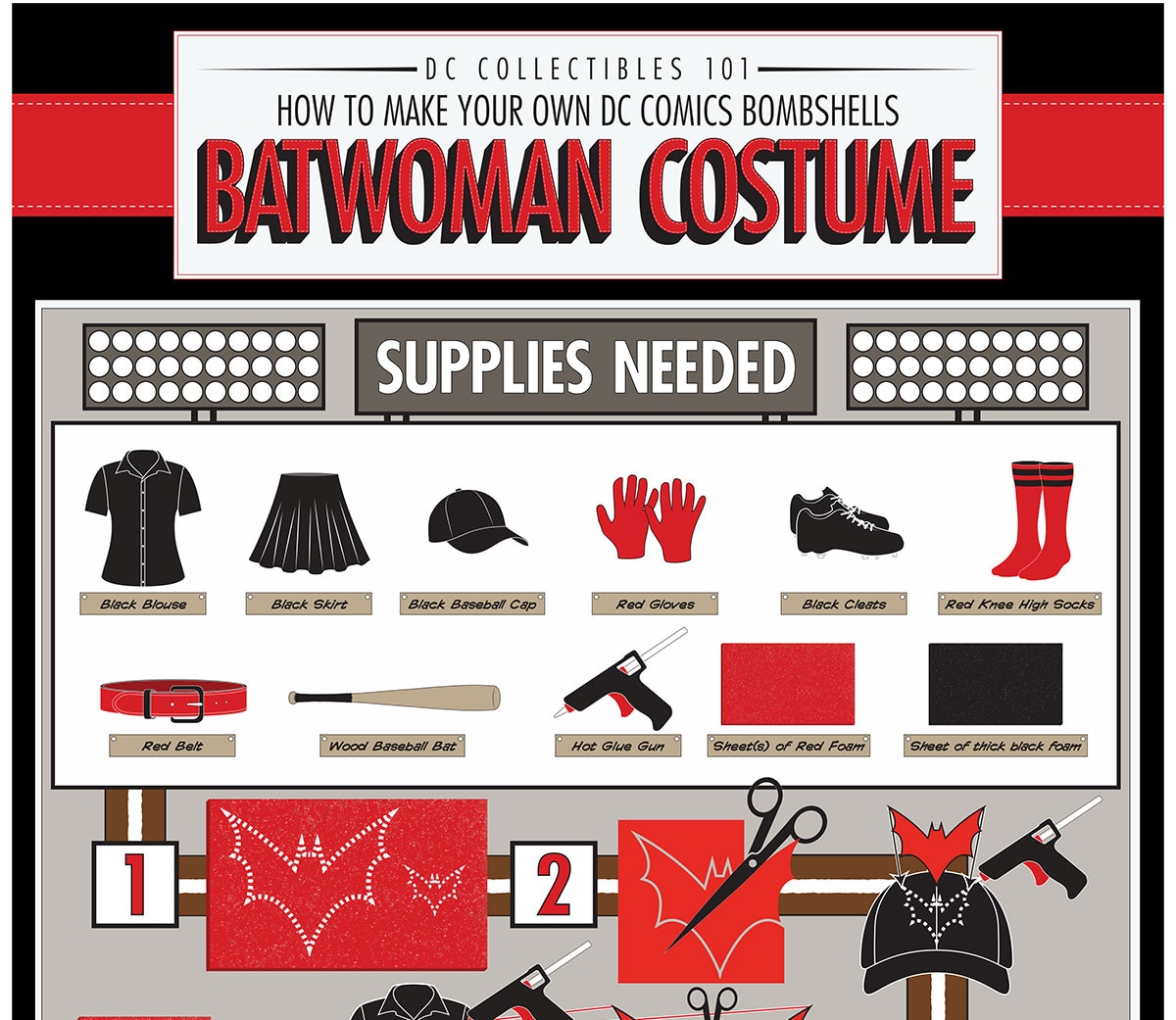 DC Collectibles 101: How to Make Your Own Bombshells Batwoman Costume | DC, image size:1200x1041